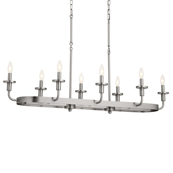 Homestead Classic Pewter Eight-Light Linear Chandelier, image 5
