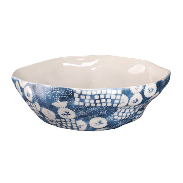Hana Blue and Off White Ceramic Bowl, image 1