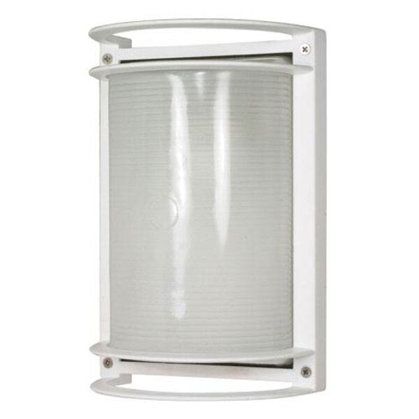 Semi Gloss white One-Light Outdoor Wall Mount with Frosted Glass Diffuser, image 1