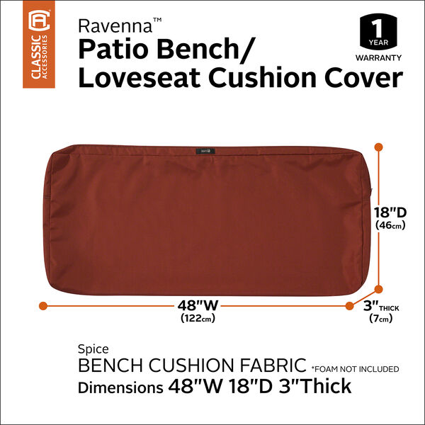 Maple Spice 48 In. x 18 In. Patio Bench Settee Cushion Slip Cover, image 3