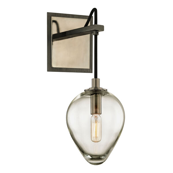 Brixton Gunmetal and Smoked Chrome One-Light Wall Sconce with Dark Bronze, image 1