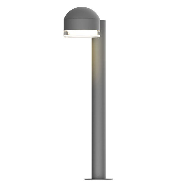 Inside-Out REALS Textured Gray 22-Inch LED Bollard with Cylinder Lens and Dome Cap with Clear Lens, image 1