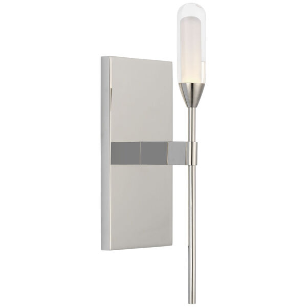 Overture Medium Sconce in Polished Nickel with Clear Glass by Peter Bristol, image 1