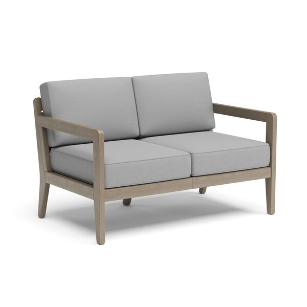 Sustain Rattan and Gray Outdoor Loveseat, image 1