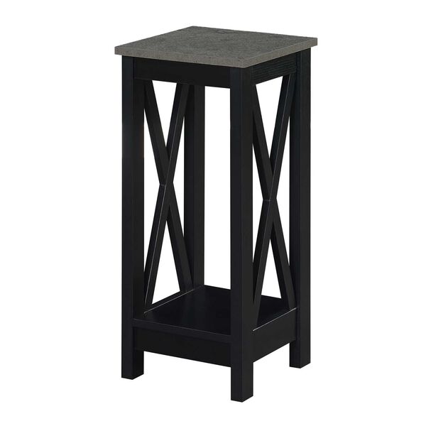 Oxford Cement and Black 26-Inch Plant Stand, image 1