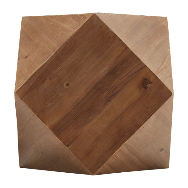 Swanson Reclaimed Light Wood Geometric End Table, image 6