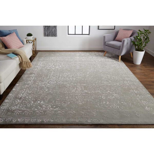 Bella Gray Taupe Silver Rectangular 5 Ft. x 8 Ft. Area Rug, image 2