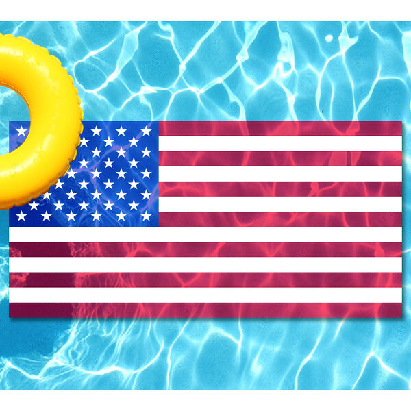 American Flag Underwater Pool Mat, image 1