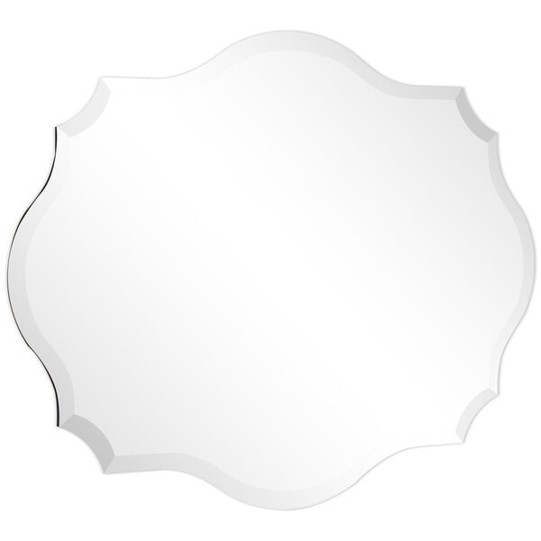 Frameless Clear 30 x 40-Inch Beveled Oblong Scalloped Wall Mirror, image 4