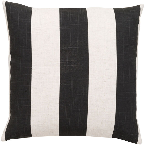 Simple Stripe Black and Neutral 22-Inch Pillow Cover, image 1