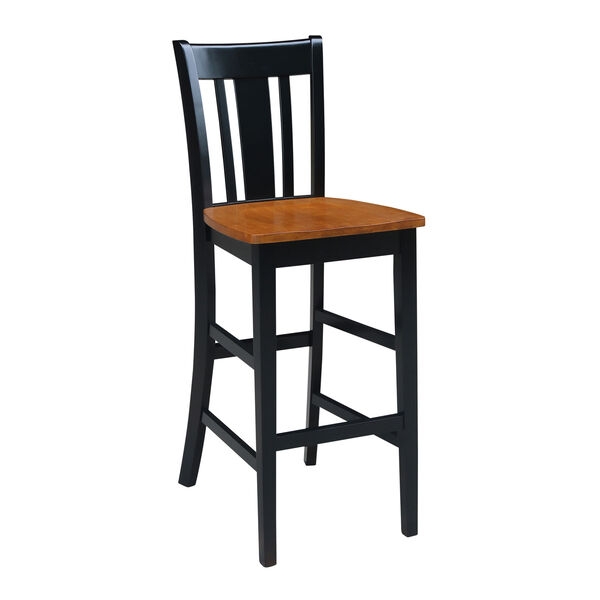 Black and Cherry 30-Inch San Remo Bar Height Stool, image 1