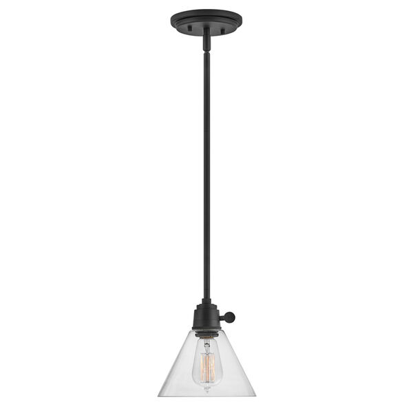 Arti Black 8-Inch One-Light Mini Pendant With Clear Glass, image 2
