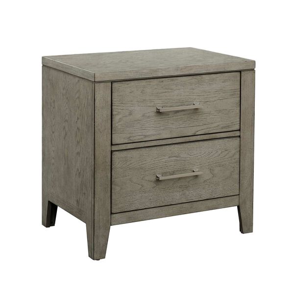 Essex Gray Wood Nightstand with USB, image 6