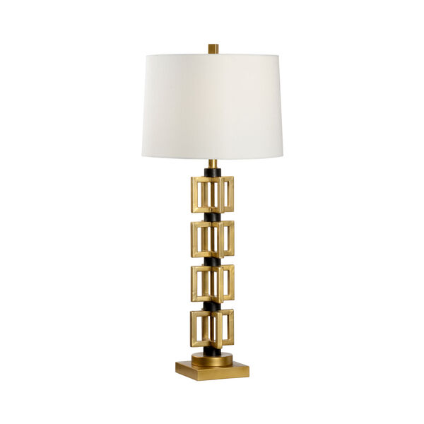 Malta Antique Gold and Black One-Light Table Lamp, image 1
