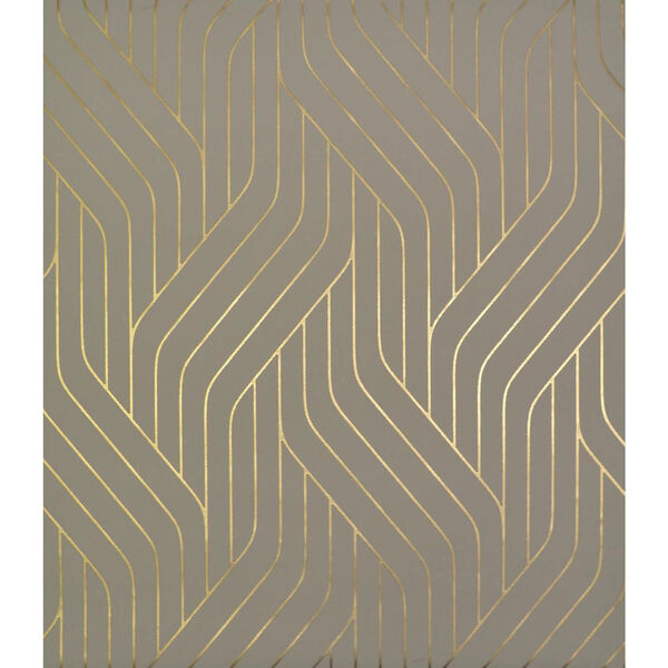 Antonina Vella Modern Metals Ebb And Flow Khaki and Gold Wallpaper - SAMPLE SWATCH ONLY, image 1