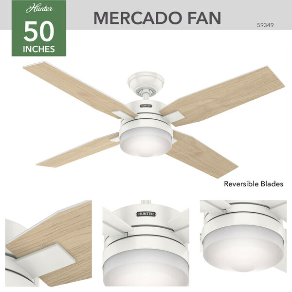 Mercado Fresh White 50-Inch Ceiling Fan, image 3