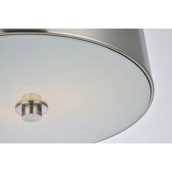 Hazen Burnished Nickel and Frosted White Two-Light Flush Mount, image 4