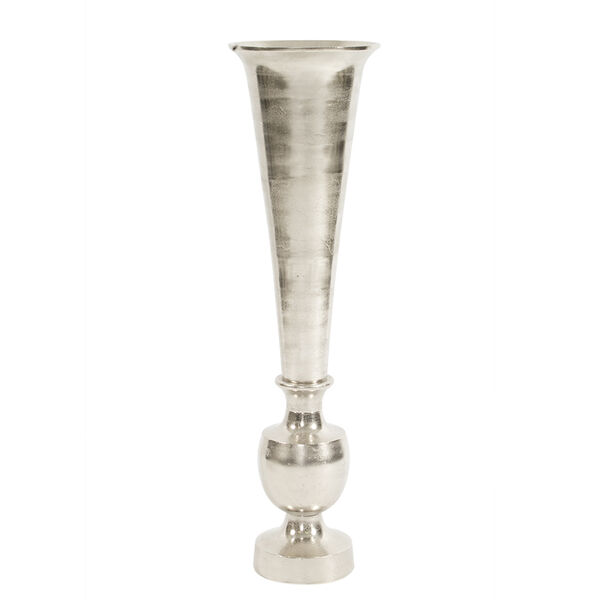 Oversized Flared Silver Aluminum Vase, Large, image 1