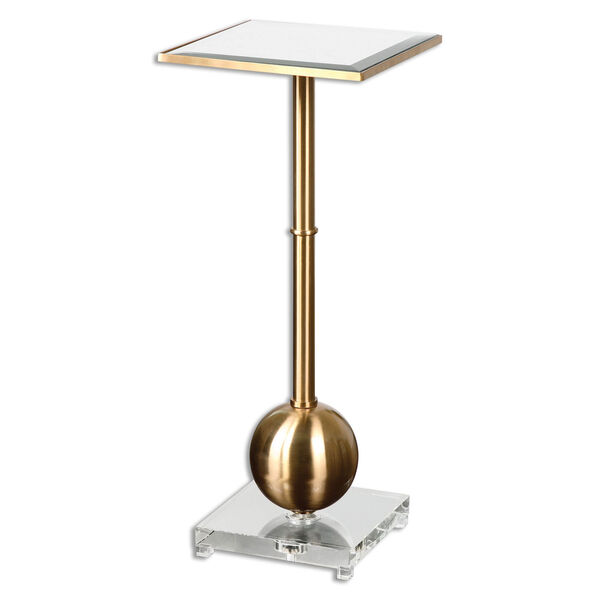 Laton Brass Mirrored Accent Table, image 1