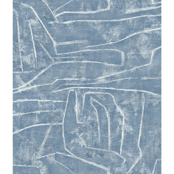 Risky Business III Blue Urban Chalk Peel and Stick Wallpaper - SAMPLE SWATCH ONLY, image 2