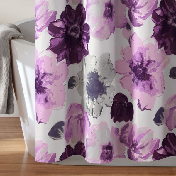 Leah Gray and Purple 72 x 72 In. Shower Curtain, image 5