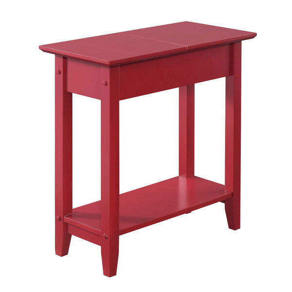 American Heritage Cranberry Red Flip Top End Table, image 4