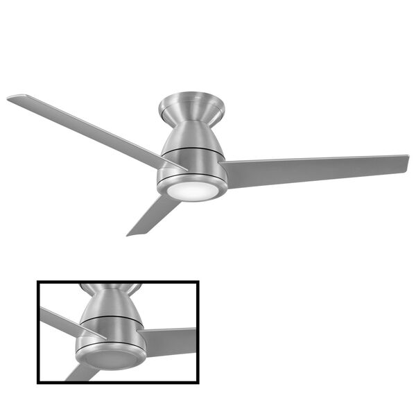 Tip Top Brushed Aluminum 44-Inch ADA LED Flush Mount Ceiling Fan, image 3