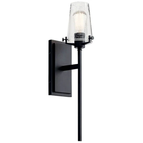 Alton Chrome One-Light Wall Sconce with Clear Seeded Glass, image 1