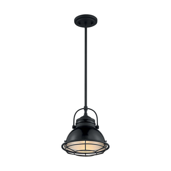 Upton Gloss Black and Silver 10-Inch One-Light Pendant, image 2