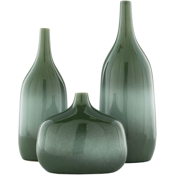 Sparta Green Vases, Set of 3, image 1