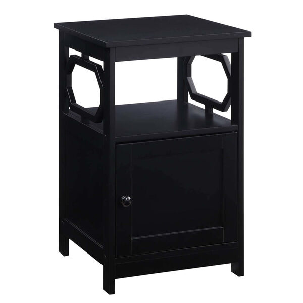 Omega Black End Table with Cabinet, image 1