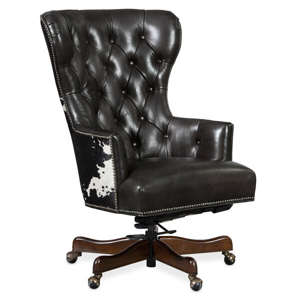 Black and White Katherine Executive Swivel Tilt Chair, image 1