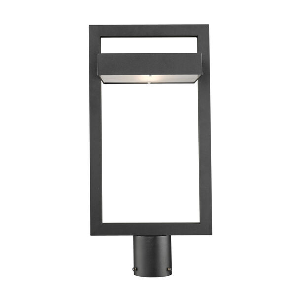 Luttrel Black LED Outdoor Post Mount with Frosted Glass, image 2