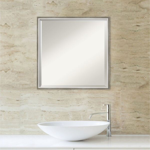 Lucie White and Silver 21W X 21H-Inch Bathroom Vanity Wall Mirror, image 5
