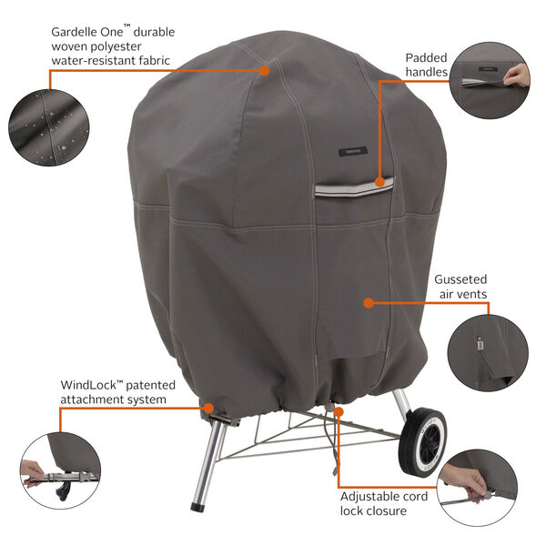 Maple Dark Taupe Kettle BBQ Grill Cover, image 2