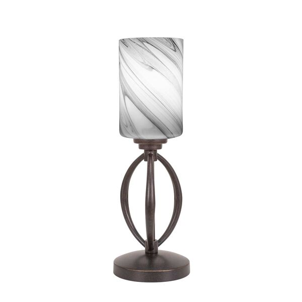 Marquise Dark Granite One-Light Table Lamp with Onyx Swirl Glass, image 1