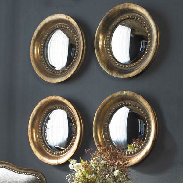 Tropea Copper Round Wood Mirror, Set of 2, image 1