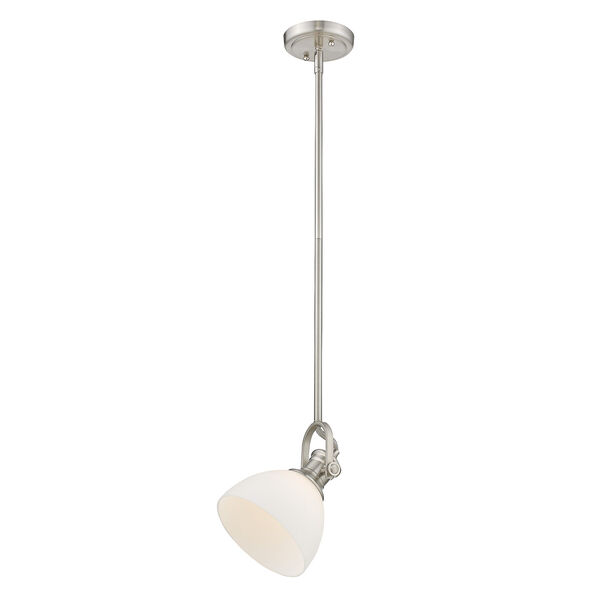 Hines Pewter Six-Inch One-Light Mini Pendant with Opal Glass, image 3