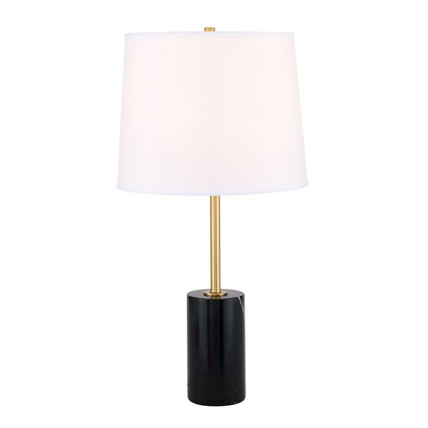 Laurent Brushed Brass and Black 14-Inch One-Light Table Lamp, image 1