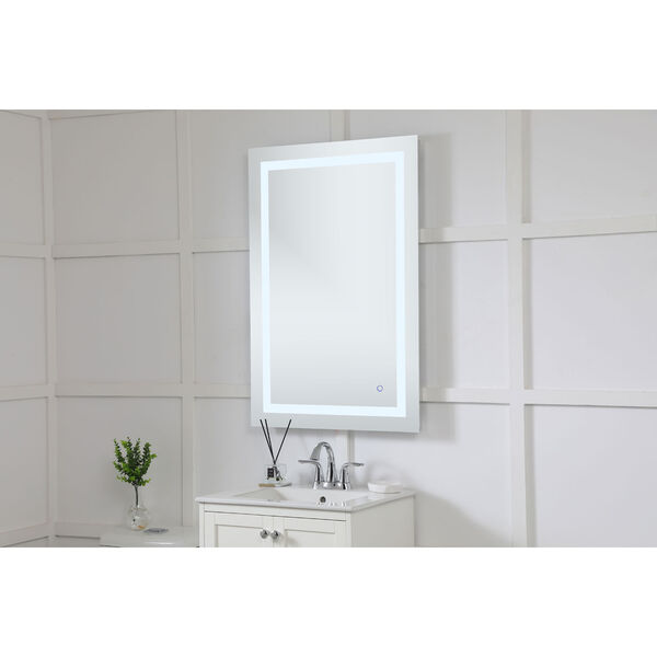 Helios Silver 40 x 27 Inch Aluminum Touchscreen LED Lighted Mirror, image 5
