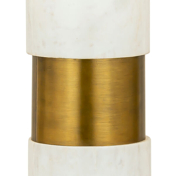 Jansen White Marble and Aged Brass One-Light Table Lamp, image 2