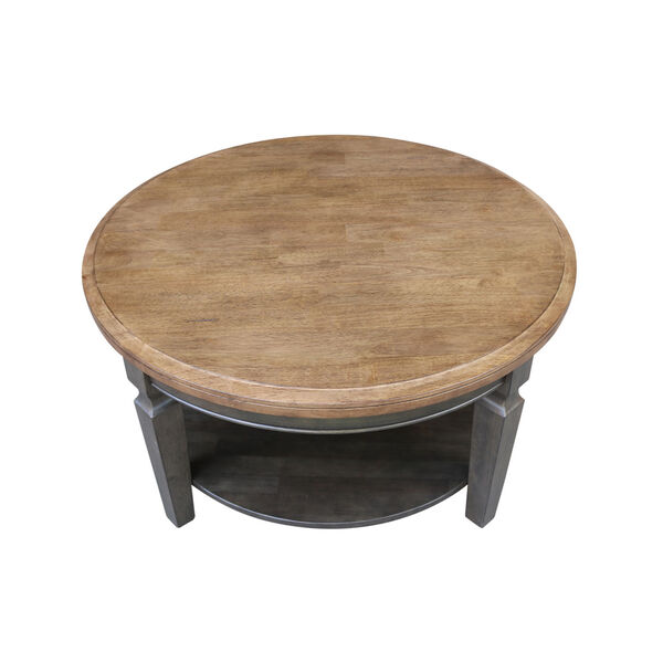 Vista Hickory and Washed Coal Round Coffee Table, image 5
