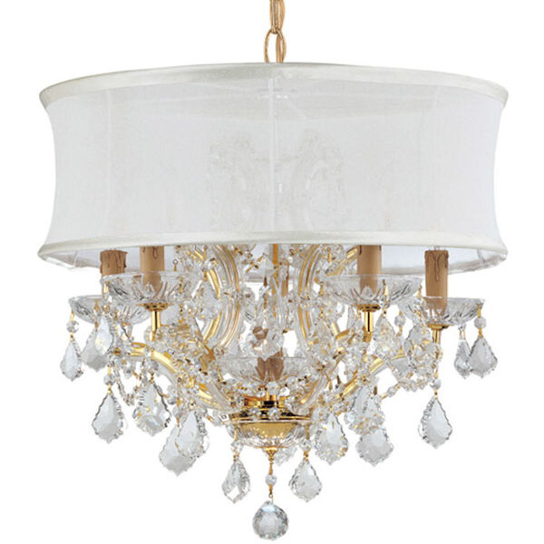 Brentwood Gold Six-Light Chandelier with Smooth White Shade, image 1