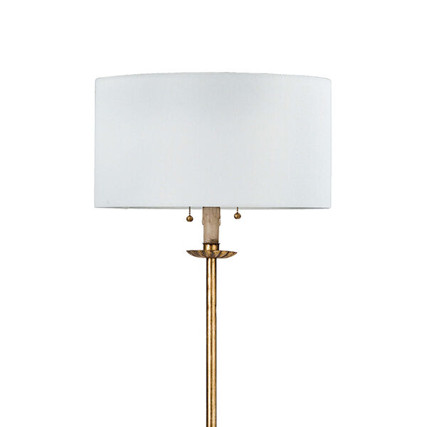 New South Antique Gold Leaf Two-Light Floor Lamp, image 2