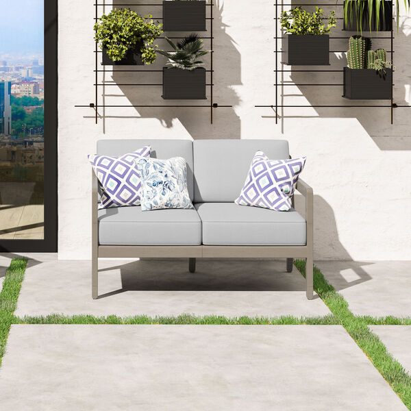 Sustain Rattan and Gray Outdoor Loveseat, image 2
