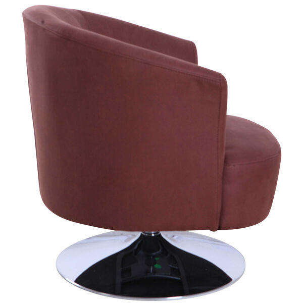 Nicollet Chrome Cocoa Fabric Armed Leisure Chair, image 3