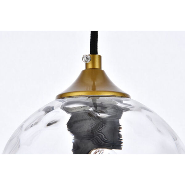 Cashel Brass and Clear Six-Inch One-Light Mini Pendant, image 6
