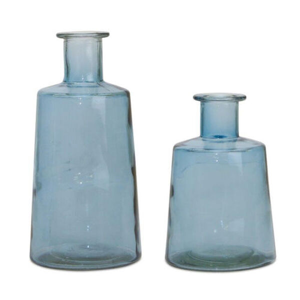 Blue Glass Bottle , Set of Two, image 1