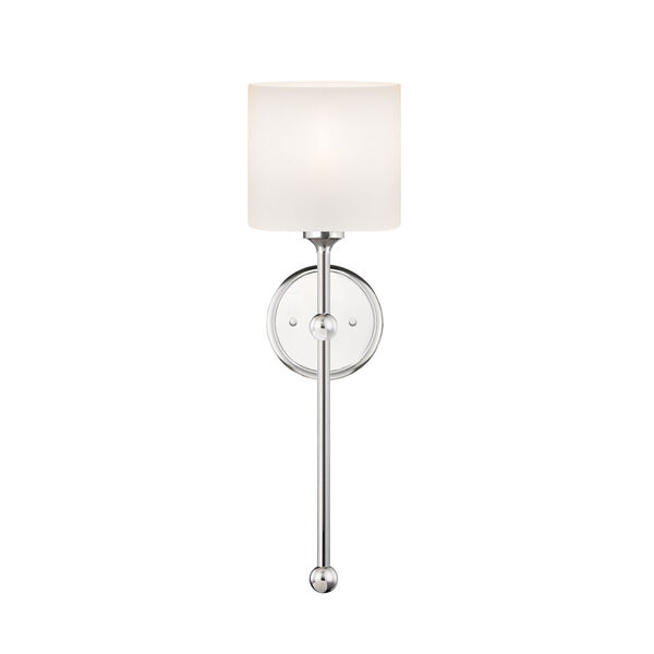 Sequoia Polished Chrome ADA One-Light Wall Sconce with Opal Glass Shade - (Open Box), image 1