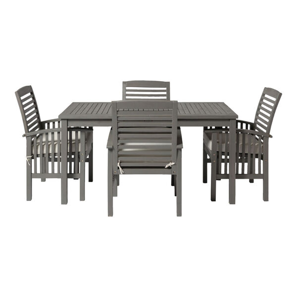 Gray Wash 32-Inch Five-Piece Simple Outdoor Dining Set, image 4